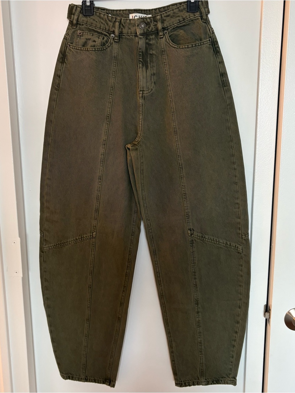 ICHI IHPELLA Forest Night Barrel Jeans 100% Cotton Size 28 NWT